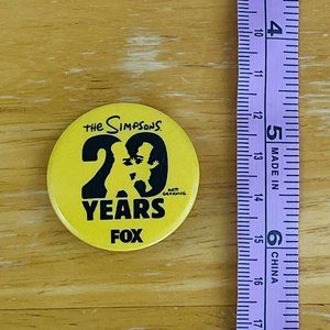 Fox The Simpsons 20 Years Pinback Button 2009 Bart Homer Matt Groening